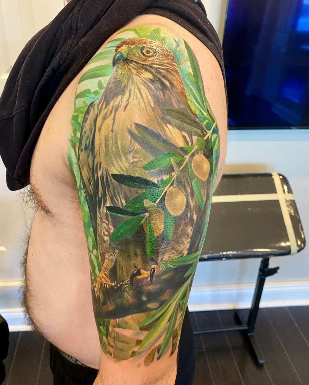 Red tailed hawk cover up.  Swipe for video and before picture.  Thanks Josh! 

NOW BOOKING 

203-813-3338
Boroughsixgallery@gmail.com
@borough6gallery

#tattoo #tattoos #tattooartist #inked #colortattoo #colorrealism #realismtattoo #coveruptattoos