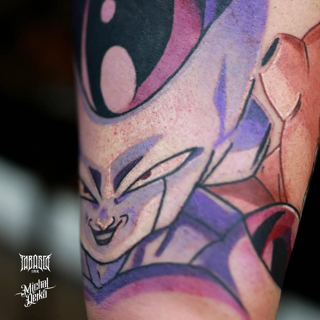 Frizer - Dragon Ball Z part from full sleeve in progress… done at @tabasco.ink @radiantcolorseurope #dragonball #frizer #dragonballz #liverpooltattooartist #toptattooartist #ezcartridgecouk #skinart #liverpool #scouser #tattoogamer @gamer.ink @dragonball_z.videos #tabascoink #liverpoolfans #liverpoolfoodblogger #liverpoolgym #sport