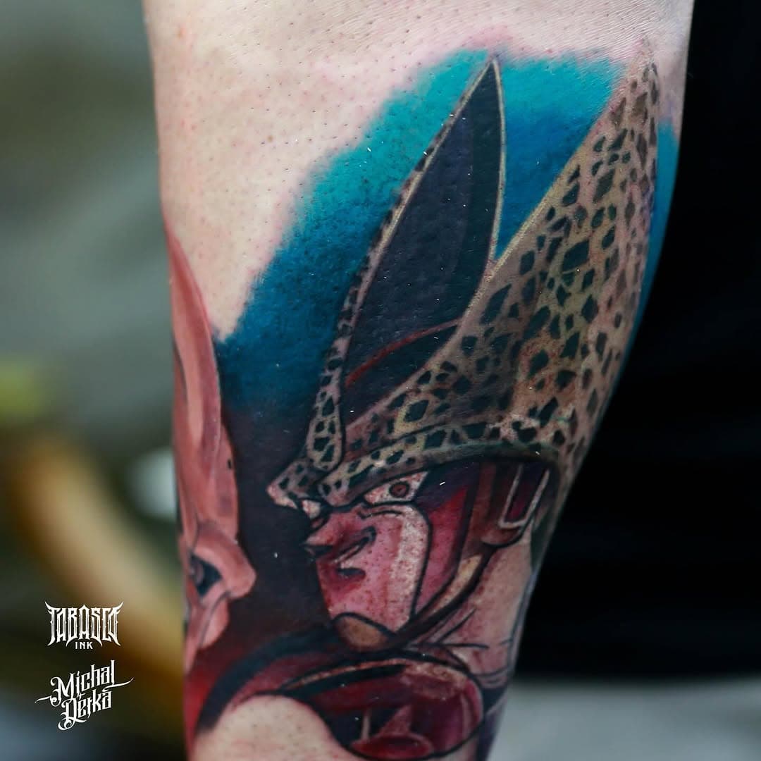 Cell- Dragon Ball Z sleeve in progress… done at @tabasco.ink @dragonballtattoos #dragonball #dragonballz #liverpooltattooartist #uktattoo #ezcartridgecouk #electrumstencilprimer @electrumsupply #killerinktattoo #tabascoink #scouser #toptags #welshtattoosociety #liverpool