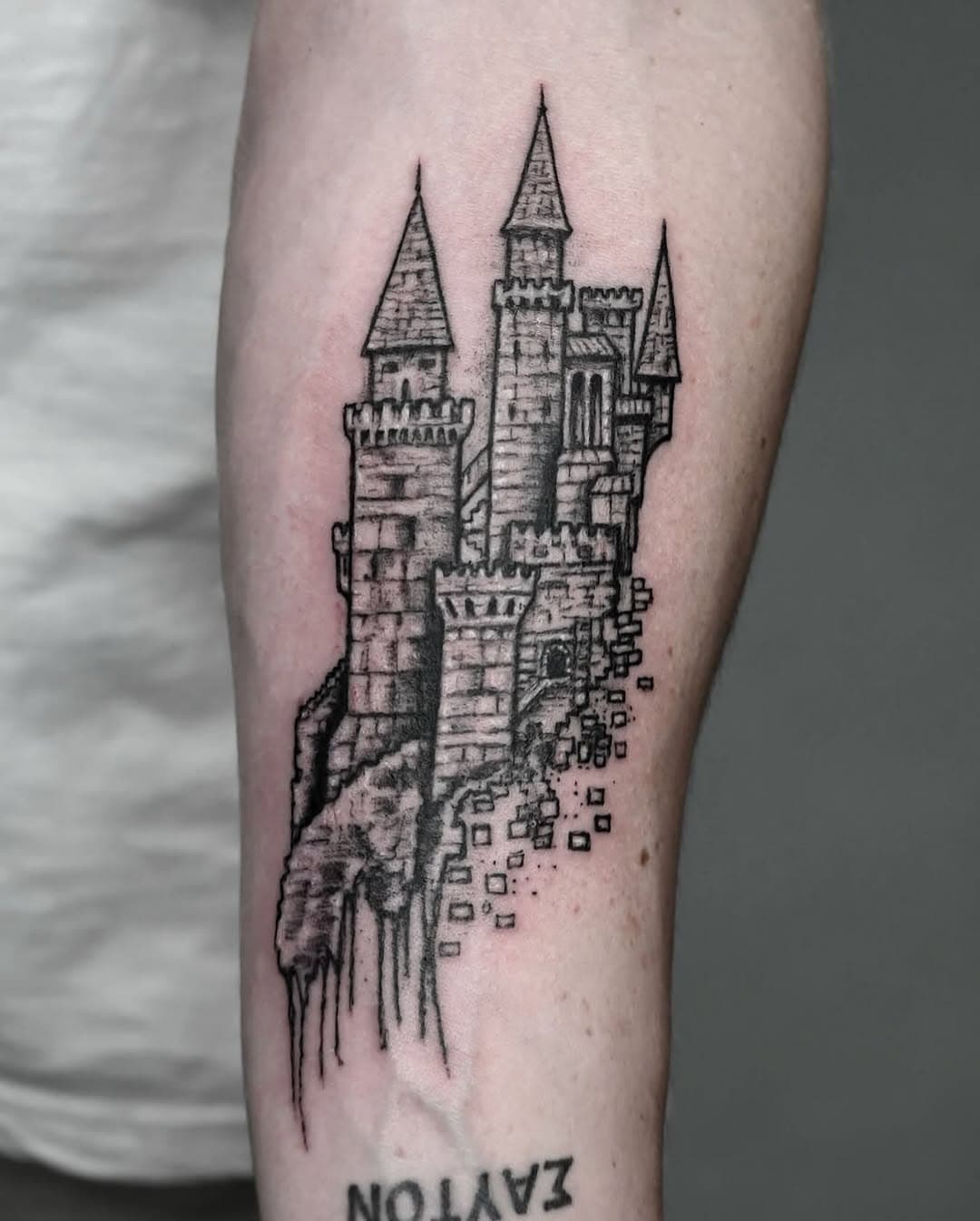 Castle coming apart tattoo design forearm tattoo by Fred @fufred 
Visit phoebustattoos.com for more info 
Text or call 727-666-1329.

#tattoo #tattooartist #castle #tattooshop #inked #forearmtattoo #stpetetattoos #tampatattooartist #stpetersburgflorida #stpetefl #phoebustattoos #inktattoo #detailtattoo #tattoodesign #castletattoo