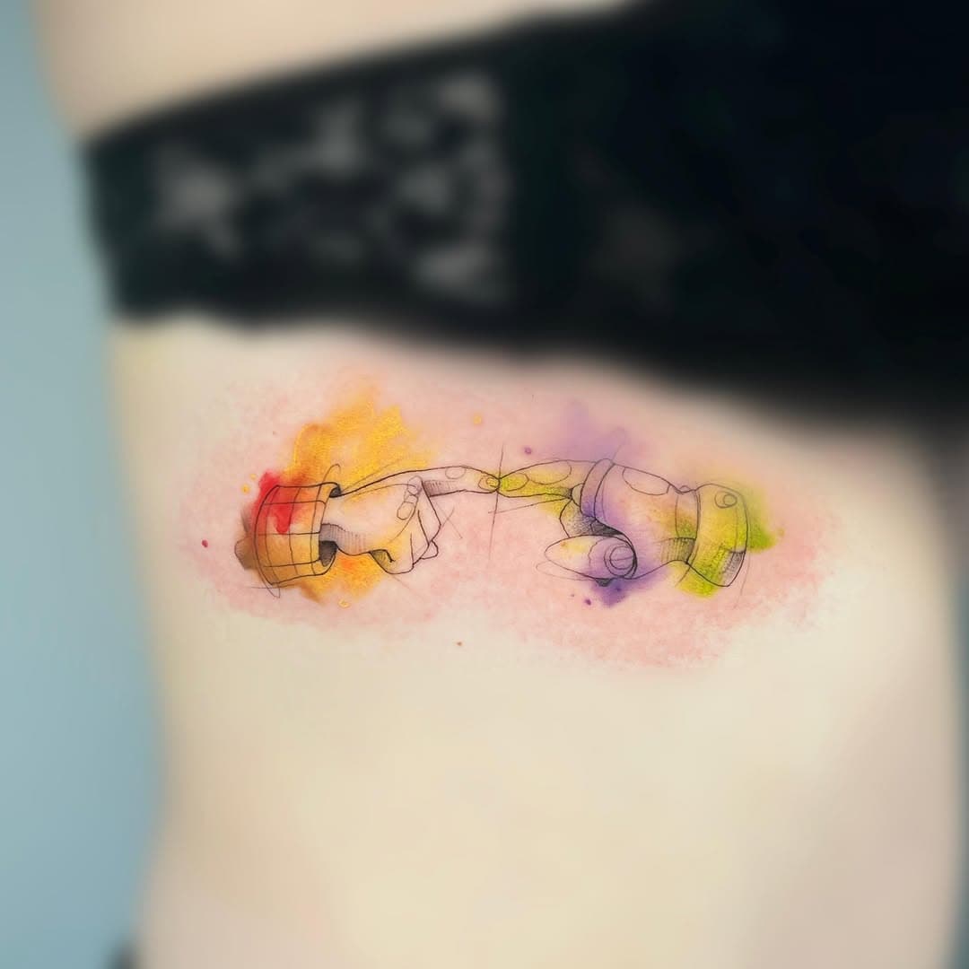 Les meilleurs 🪄✨
Merci Mathilde pour ce super projet 

___________________________________
Infos & réservations : info.leapetitcoeur@gmail.com
•
#tattoolille #cute #colortattoos #colortattoo #tattoo #tatouage #watercolortattoo #aquarelletattoo #toystory #toystorytattoo #disney #disneytattoo