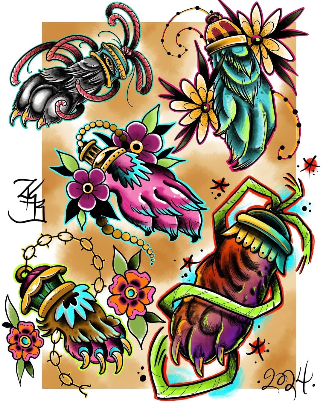 Fresh #luckyrabbitsfoot flash for you guys! I had a lot of fun drawing these!! I’d love to know which one is your favorite?!? Comment down below! All of these are available to tattoo now!! 

#lucky #rabbitsfoot #tattooflashsheet #stpetetattooartist #stpetetattoos #tampatattooartist #crystalrivertattoos #invernesstattoo #invernesstattooartist #blackritualtattoo #colortattooartist #traditionalart #traditionaltattoo #zachbowdentattoos #electricgoldtattoo