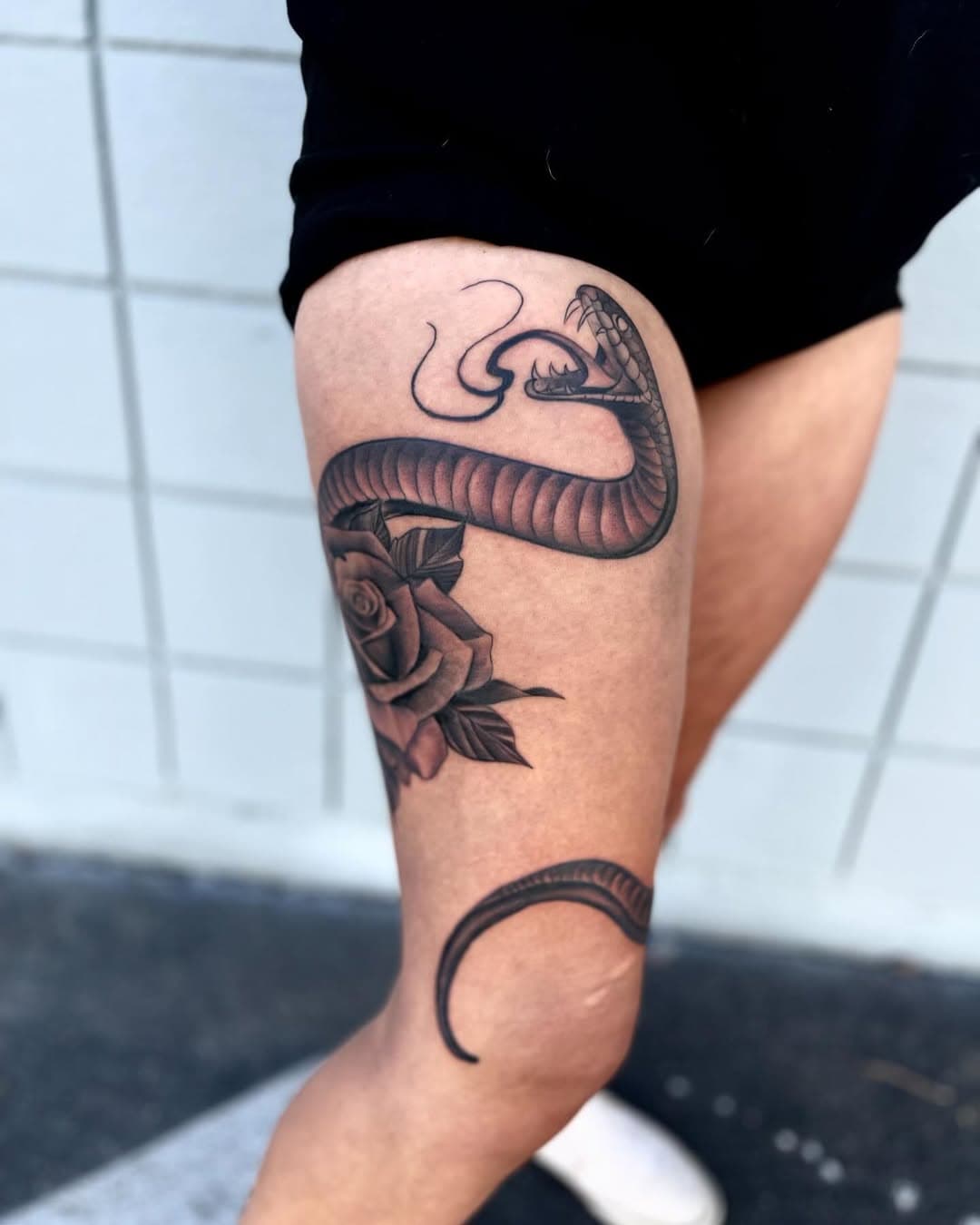 #snake #leg #tattoolife @escondido_body_art  call for your next appointment @ (760)480-1289