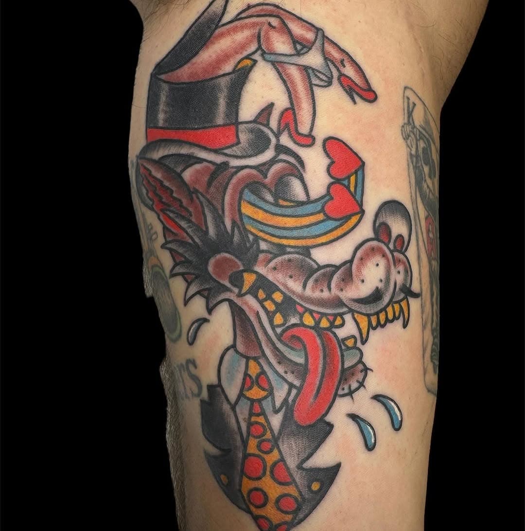 Hot Rod Wolf by @bigjoecumbeetattoo 
Schedule your tattoo today!
We love tattooing! 
Joe specializes in American traditional, 
traditional Japanese, or Polynesian tattooing. Joe’s books, never close! He is available to Tattoo you any time. Currently booking for large or small American traditional or Japanese traditional tattooing.
Hit him up
904-318-4789
Joecumbee@hotmail.com
⛩️Tattooing forever⛩️
#tattooing #tattoo #tattoos #stl #saintlouismo #fit #tattoo #tattoos #stltattooartist #saintlouis #tattooing #traditionaltattoo #traditionaltattooflash #tatttattoolife #tattoosleeve #stlouis #tattooideas #girl #fitnessmotivation #tattooedgirls #tattooed #tattooartists #tattooartist #tattooshop #tattooedmen #tattoostyle #tattooshop #fitness