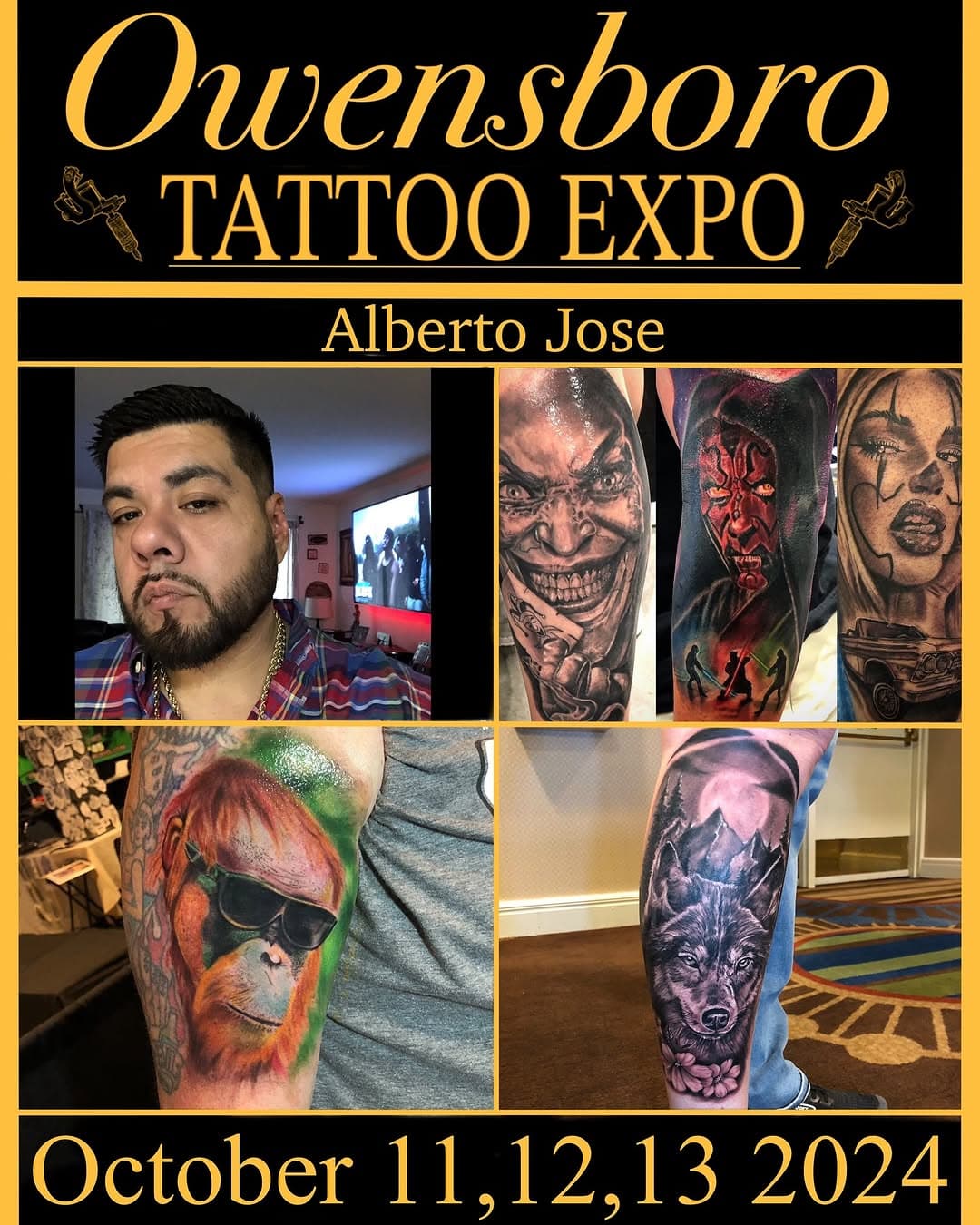 ‼️‼️ATTENDING ARTIST‼️‼️ATTENDING ARTIST‼️‼️

@alberto_jose_85 

📩DM ARTIST DIRECTLY TO BOOK📩

💥October 11,12,13 2024💥

📍Location📍
@owensconctr 
OWENSBORO CONVENTION CENTER
501 W. Second st. 
Owensboro, Ky 42301

⚔️Brought to you by⚔️
@triplecrowntattooexpos

‼️‼️More Shows ‼️‼️
@louisvilletattooexpo 
@blackbeartattooinvitational 
@oahotattoexpo 
@lexingtontattooexpo 

💥Sponsored By💥
@industryinks 

#tattoo #tattooing #tattoos #owensboro #owensborotattooartist #owensborokentucky #owensborotattoos #owensboroconventioncenter #tctattooexpos #tattooconvention #industryinks #louisville #lexington #evansville #kentucky #indiana #missouri