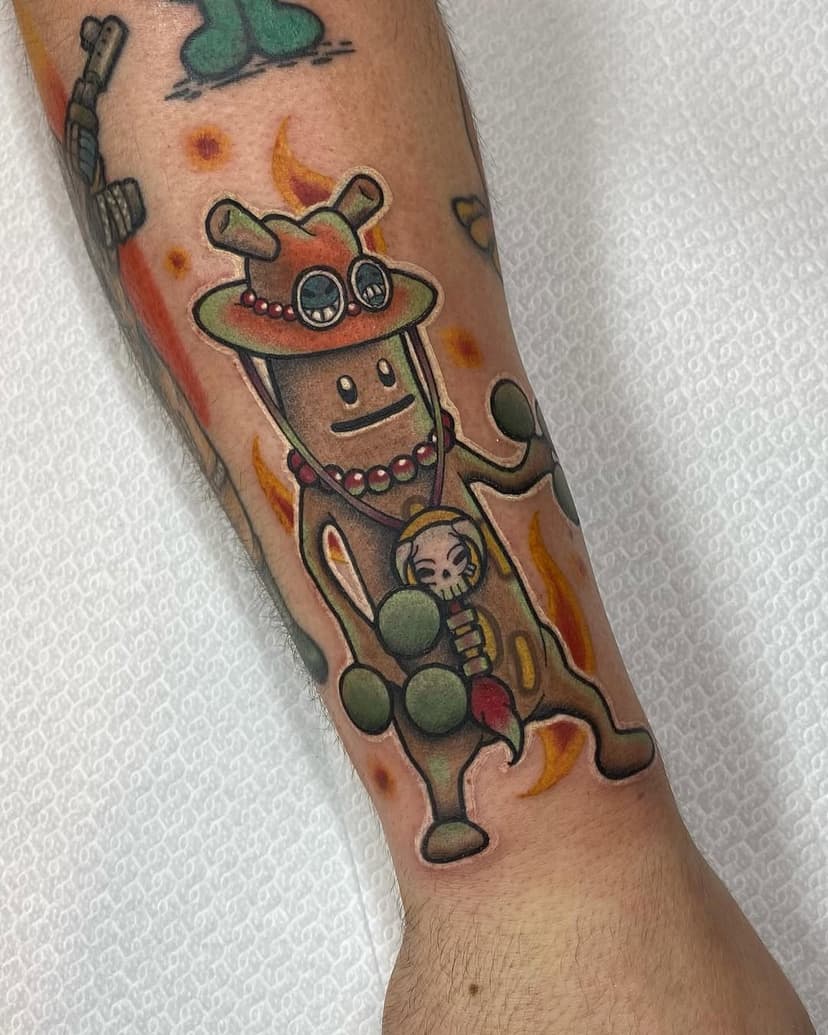 Sudowoodo x Ace for @heiligegraal from a while ago ✨ Love doing cool mash ups like this one 🙌🏼 And thank you Stan for always letting me do cool ones.
•
•
•
•
•
#onepiecetattoo #pokemontattoo #animetattoo #neotrad #neotraditional #neotraditionaltattoo #neotradusa #californiatattoo  #longbeachtattoo #latattoo #losangelestattoo #longbeachtattooartist #latattooartist