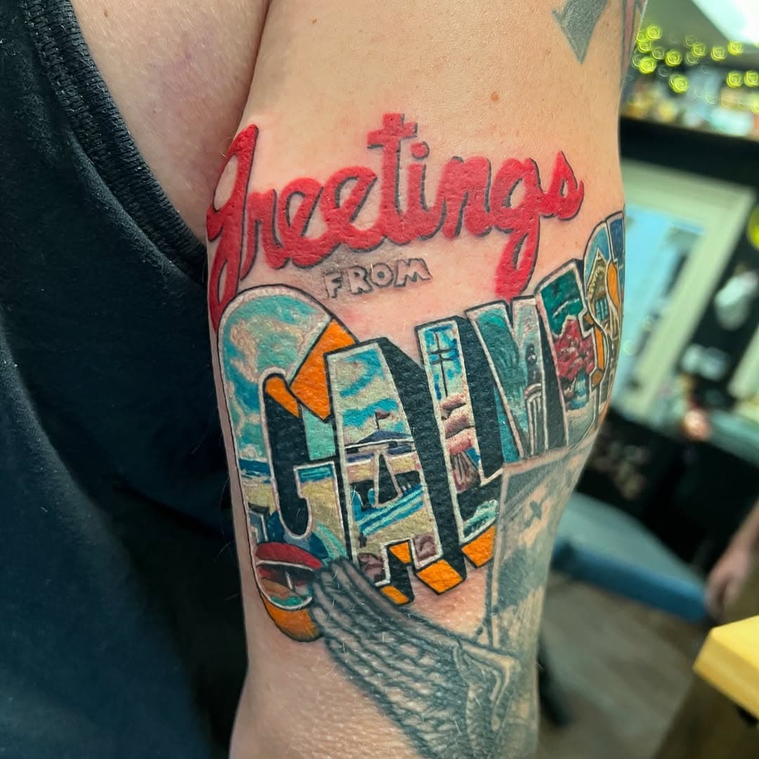 Rad progress shots!!! Can’t wait to keep this sleeve going but yall just gotta checkout this lil rad addition to it! More crazy color pieces in the works! #welcometogalveston #galveston 
BOOKS OPEN FOR SEPTEMBER!!! 
.
.
.
.
.
Done using:
@rawpigments 
@allegoryink 
@bishoprotary 
@tattooloverscare 
@worldwideinkmag 
@tatsoul 
@hivecaps 
@mdwipeoutz 
@electrumsupply 
@inkenvyclothing 
@recoveryaftercare 
@tattooarmour_usa 
@tattoomachinecompany 
.
 #justinkd #justinkdtattoos #collaborationtattooftw #texastattooer #bestblackandgrey #bestinfortworth  #allegoryink #fusionink #supportyourlocaltattooartist #bnginksociety #blackandgreytattoo #solnovaunlimited #electrumstencilprimer  #electrumsupply #fortworth #hivecaps #hivecups #WORLDWIDEINKMAGAZINE #inked  #elevating #tattoodesign #inkedup #inkenvyapparel #custom #imjustgettingstarted #colortattoo