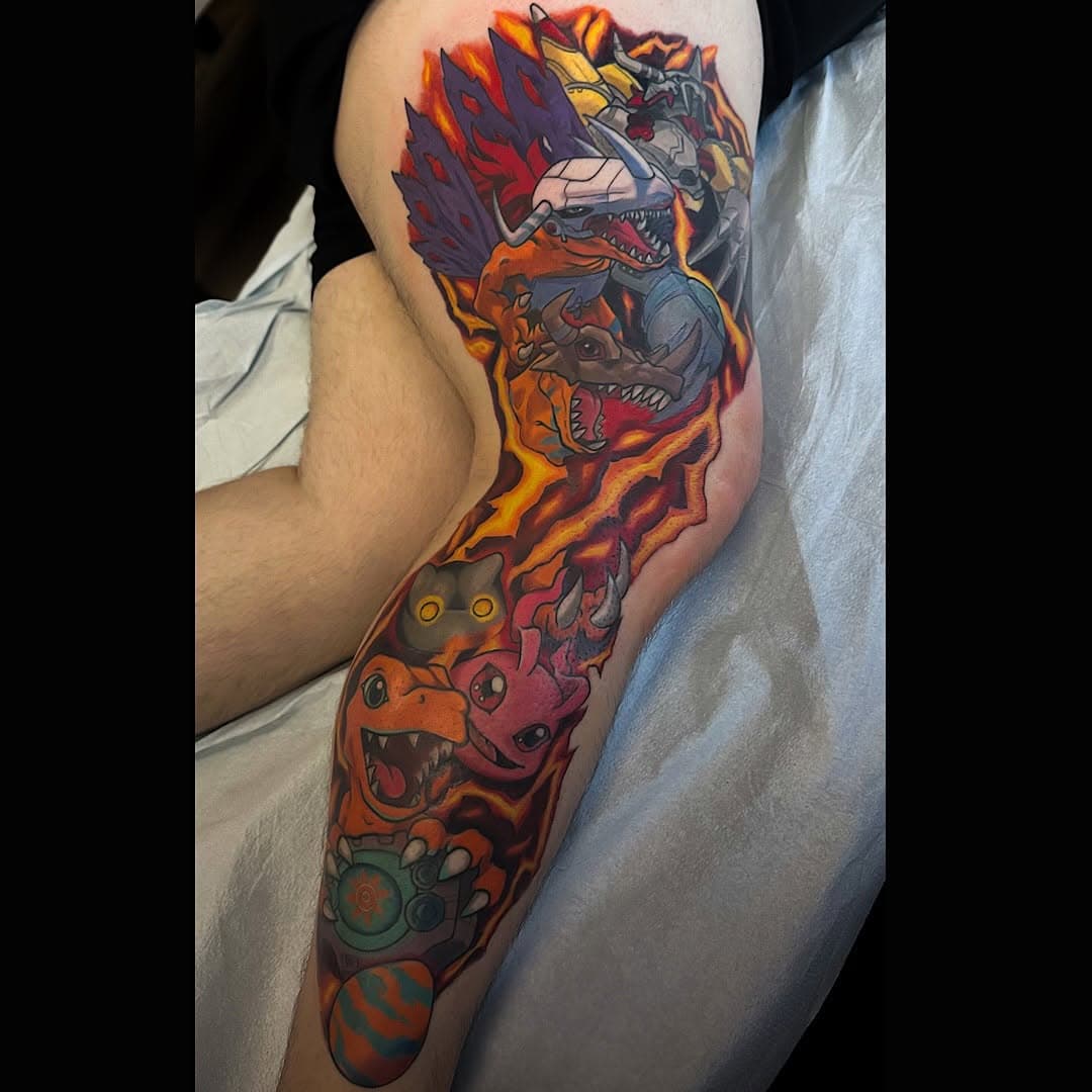 Progress on this #digimon #legsleeve piece for Trey. Thanks for holding strong in some of those spots bud!!! Can’t wait to ruin your day by doing the inside 😏😂 also this song will never leave my head now

#tattoo #tattoos #tattooed #tattooing #digimontattoo #waco #wacotx #wacotexas #wacotattoo #wacotattoos #knowwaco #austintx #austintattoo #dallastx #dallastattoo