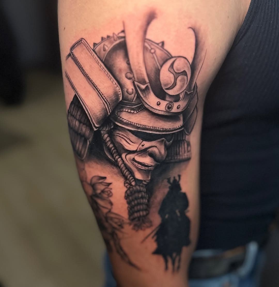 Had some fun with this piece.  #samurai #tattoo #armtattoo #fyp #fypシ #ericrichardz #yonkers #hardknoxtattoo #914 #bnginksociety #tattooist #tattooartist #whynot #e #er