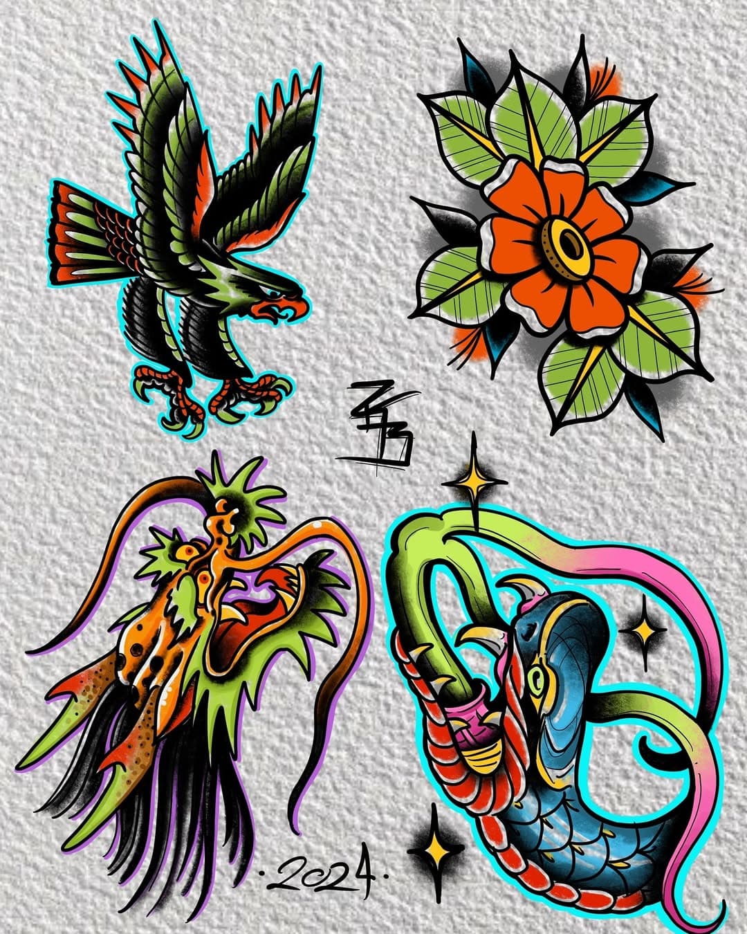 #tattooflash I’m very excited to share and tattoo on you guys!! Comment below which is your favorite! 

Booking Sep-Oct. 
Discounted Flat rates on all Predrawn Flash 
Dm to Claim

#stpetetattooartist #tampatattooartist #invernesstattoo #electricgoldtattoo #blackritualtattoo #traditionalflash #colortattoo