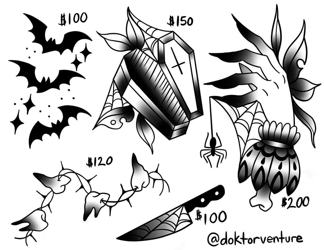 Some more spooky designs! Hope you guys like these, would love to tattoo any of them. All designs are repeatable. $50 deposit to book, please dm or fill out the booking form in my bio to make an appointment.
.
.
.
#tattooartist #blackandgreytattoo #halloweentattoo #houstontattooartist