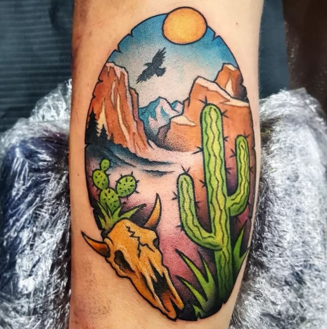 The good ol southwest 
Walk in’s welcome daily!

#leapoffaithtattoo #tattoo #traditionaltattoo #neotraditional #az #arizona #northernarizona #tattoos #southwesttattoo #prescott #prescottarizona  #colortattoo #boldwillhold