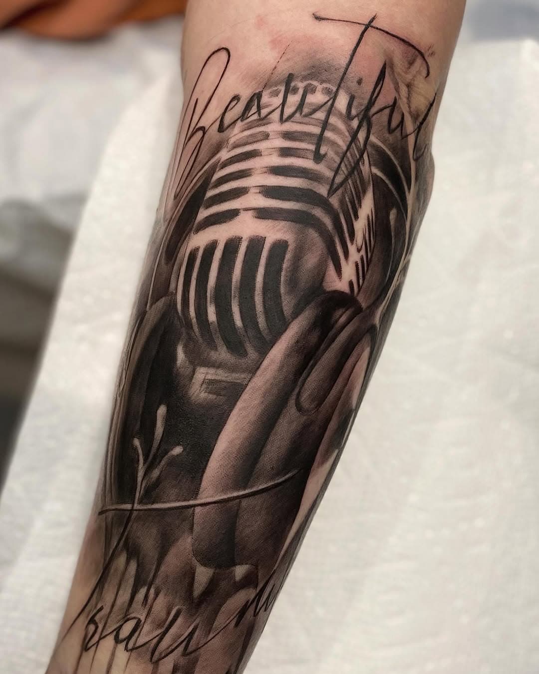 🎸🎤🎹🎼🎧🥁🎺🎻🎷🪕🪘🪈🪗!!! Booking through mrmrowka@yahoo.com.  #music#musictattoo#instrument#blackandgreytattoo #calligraohy#headphones#bose#ink#darkart#musicalart #