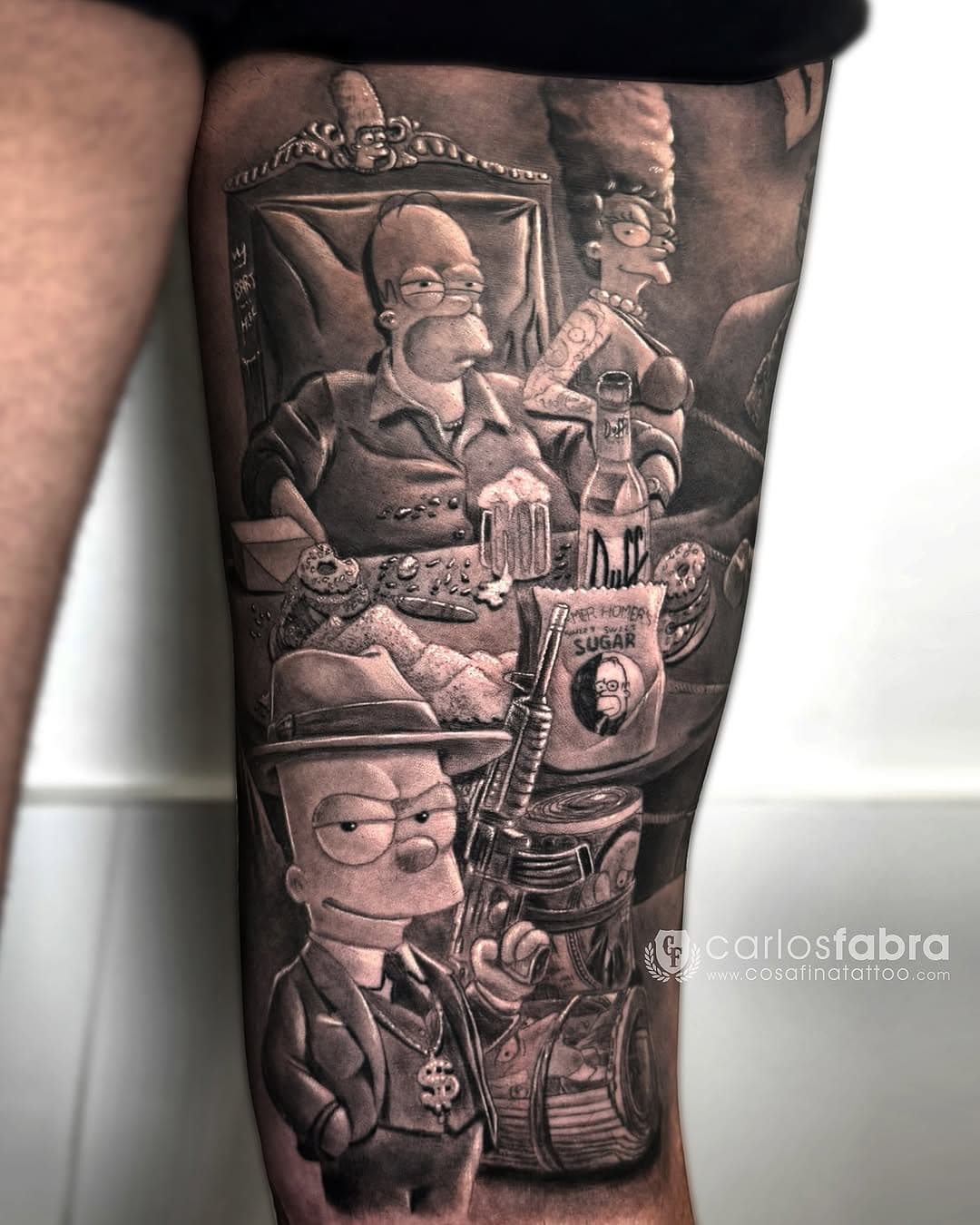 “Scarface Simpsons”
Un tatuaje que me ha encantado hacer y que he disfrutado muchísimo! Una zona muy complicada de trabajar: la parte trasera del muslo, pero que ha curado a la perfección. 
Mil gracias Carlos por venir desde Madrid siempre, pedirme esta pieza y por hacerte todos tus tattoos conmigo. Eres un grande!!!

#scarfacetattoo #scarface #simpsons #simpsonstattoo #thesimpsons #homer #homersimpson #tatuajesbarcelona #tat #ink #tattoos