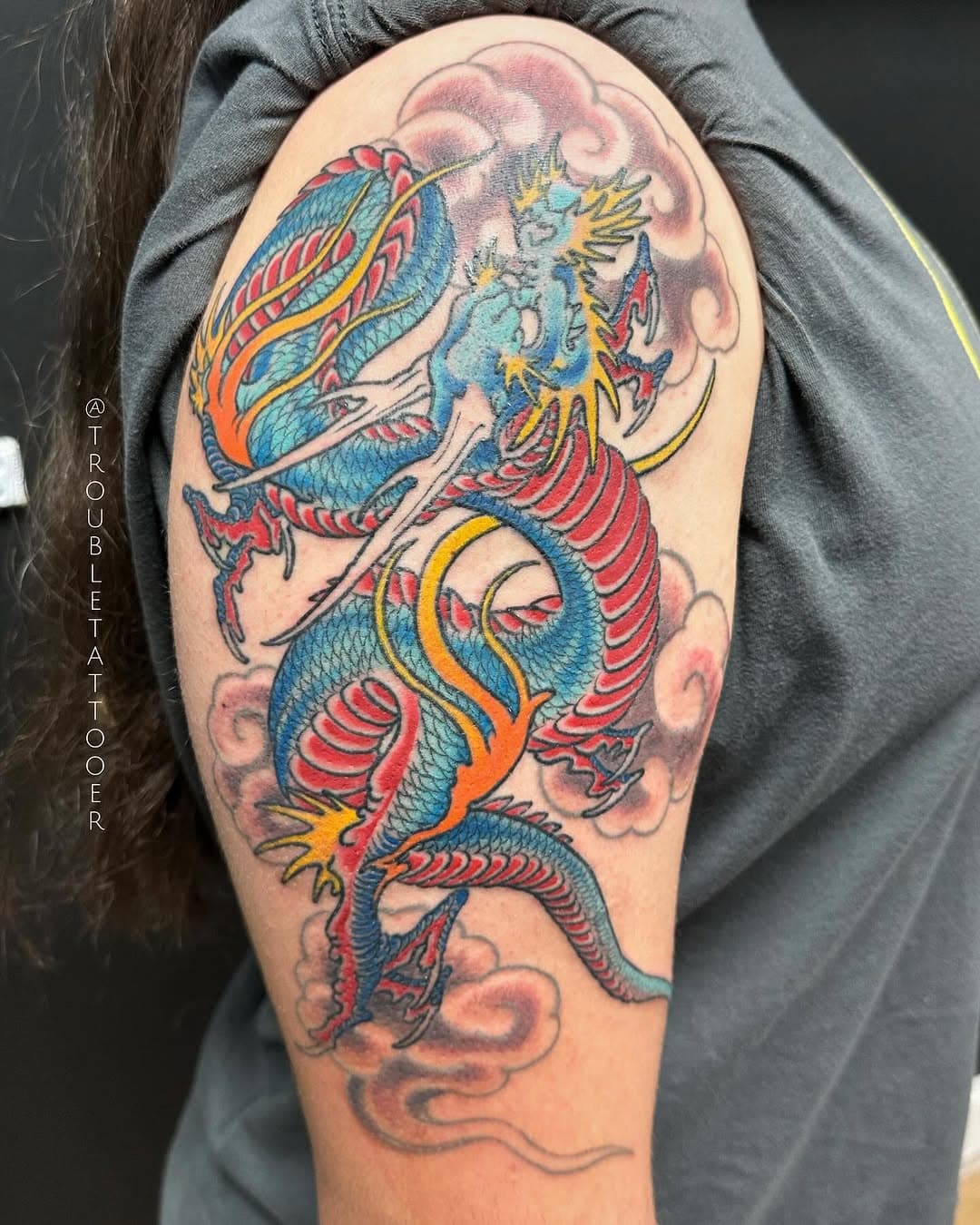 🐉 made by @troubletattooer 

#chosenarttattoo #troubletattooer #tattoo  #tattooart #glendaletattoos #glendaleaz #aztattoos #blackandgraytattoo #bodyart #tattooed