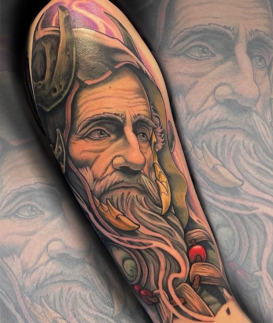 Merci au meilleur des meilleurs ! Le grand, le seul et l’unique @tembo_ajdm  pour ce projet de foufou ❤️ #oldman #art #skin #body #color #tattoo #tattoos #ink #inked #neotradeu #tattooed #tattooartist #instagood #tattooart #artist #neotradtattz #style #drawing #tattoolife #magic #old #instadaily #neotrad #men #neotradionaltattoo #amiens #france skinart_mag
@inkedmag 
@tattoos_of_insta 
@firsttattoos1 
@ink.ig 
@tattoodo 
@where_they_tatt
@tattoo2me 
@eternalink 
@txttoo 
@thebesttattooartists @neotraditionaleurope @neotraditionalspain @neotraditionaltattooers  @neotraditional.france @neotraditionalworldwide