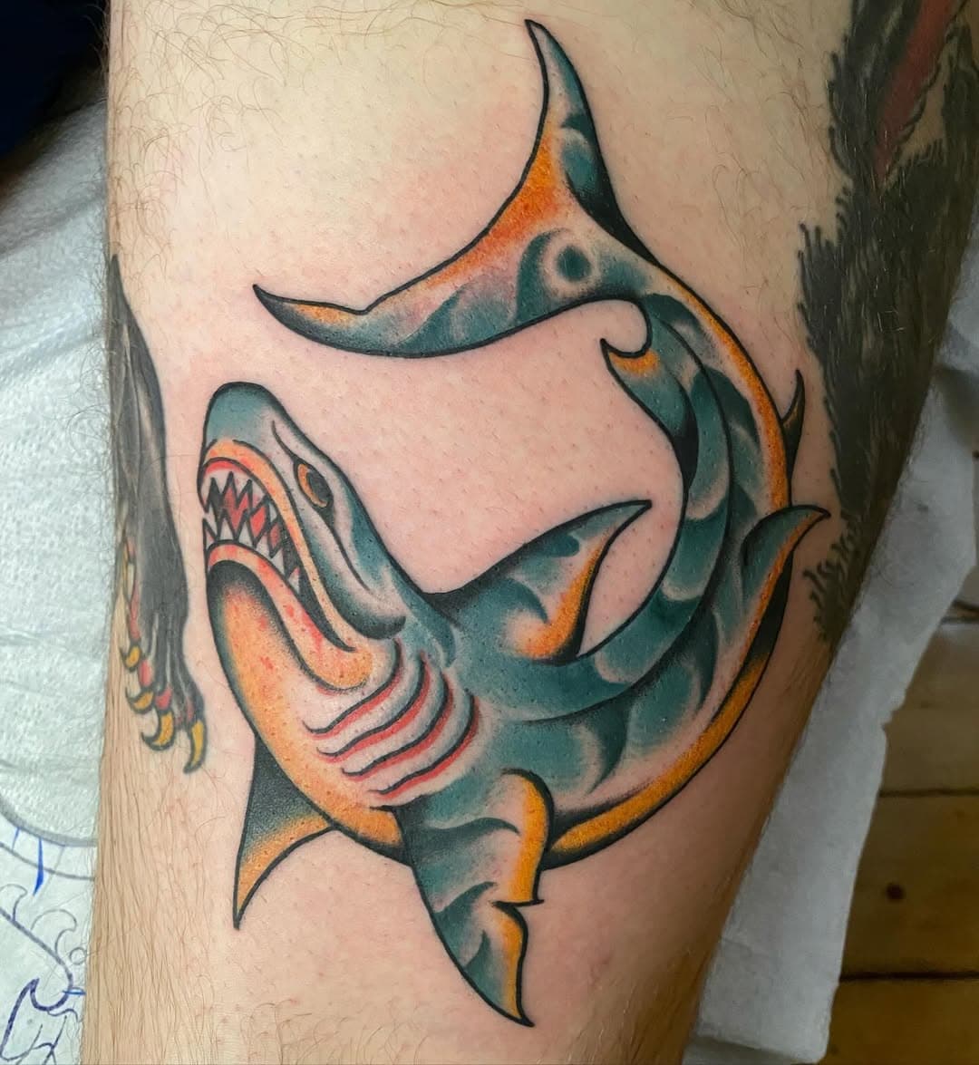 Every week is shark week, always keen to throw a shark on you, DM to make your toothy fish dreams come true. #sharktattoo #yqrtattoos #regina #yqrink #sharkweek