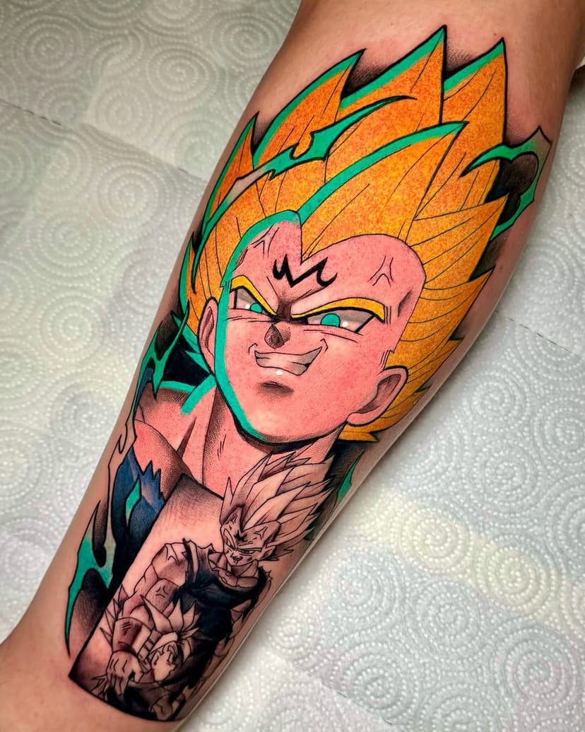 Majin Vegeta & Trunks 
Vi piace questa fusione di NeoTraditional e panel manga in bianco e nero? 🖤
#majinvegeta #vegeta #dragonball #dragonballtattoo #dragonballtattoos #vegetatattoo #nerdtattoo #colortattoo #animetattoo #mangatattoo #tattoo