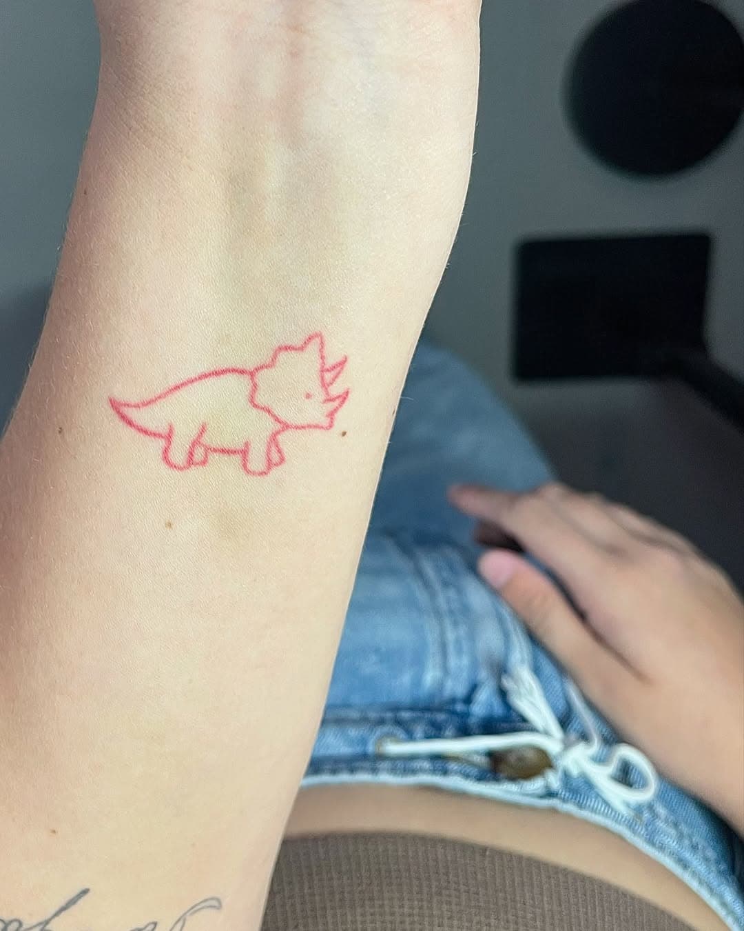 October 2024 ➡️ August 2022

I always enjoy getting to see healed tattoos! The first slide is from the other day when my client was in getting a new piece, and the second slide is from right after it was finished. This lil’ guy done in red was done just over two years ago and is still looking so cute. 🦕✨ 

I always enjoy getting healed tattoo photos from you guys! If you ever want to swing by my studio or send over some healed pictures, it is always appreciated.

I’m booking for October, November, and December. Let me know if you want to get in sometime soon. I would love to do more color pieces, but always open to your ideas. 😊