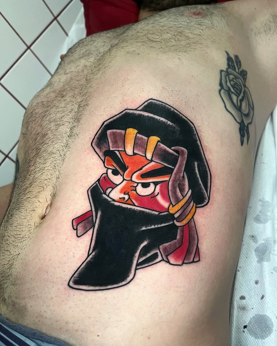 Ninja cover up #italianjapanesetattoo #top_class_tattooing #japanart #topttattooing #topclasstattoing #bright_and_bold #americanatattoos #italian_traditional_tattoo #realtraditional #inked  #tattoo  #tattooitaly #convention #tattoolife 
 #bologna #tattoobologna #bolognatattoo #dicetattoo #tatuaggibologna