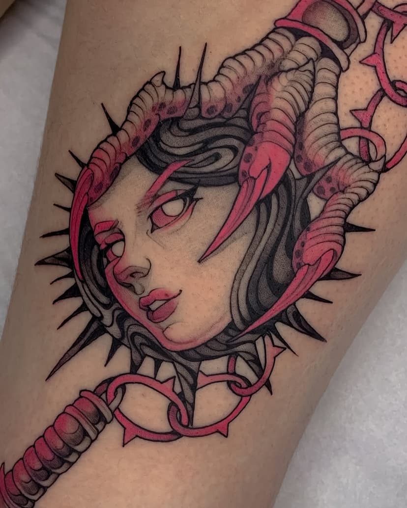 Um pouquinho de rosa para a amiga @dudamaiart 
@tattoosintese 

#blackworkpink #blackpink #neotrad #tattoojoinville #joinvilletattoo