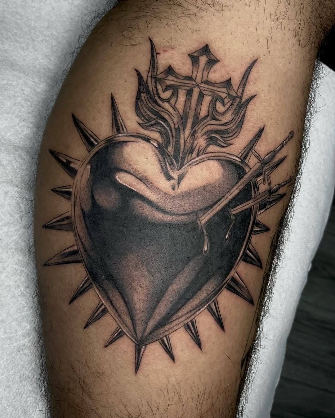 Sacred Heart 🤍 thank you for the trust I’d love to do more! 
Books open for Oct/Nov 🖊️
☆
•
☆
•
☆
•
☆
•
☆
•
☆
•
☆
•
☆
•
#rotteninkk #tattoo #tattooflash #halloweenflash #tattooideas #finelinetattoos #singleneedle #tattooshop #riversidetattoo #daintytattoo #blackink #stippletattoo #tattooflash #tattooart #tattooreels #morenovalley #realismtattoo