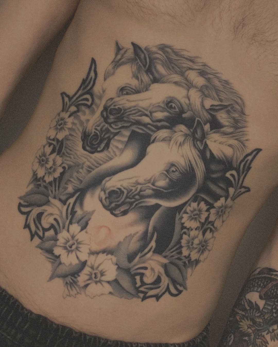 The “Pharaoh’s Horses” tattoo is a classic, steeped in rich history and symbolism. This design features three galloping horses, and while the imagery often represents freedom, power, and a deep connection with nature. The roots of this motif go back to a famous 19th-century engraving titled Pharaoh’s Horses by J.F. Herring Sr.

The original artwork depicts three majestic horses’ heads emerging from the water, representing the biblical story of Pharaoh’s chariots being swept away by the Red Sea. Over time, this image was adopted by tattoo artists as a symbol of survival, resilience, and triumph over adversity. The power and motion of the horses symbolize unstoppable force and determination.

In my version, tattooed on my good friend Arnaud and talented tattoo artist’s stomach, I wanted to emphasize the energy and fluidity of this timeless design while adding my personal touch. It’s probably one of my favorite classic tattoos, and it always feels like paying homage to a piece of tattoo history, bringing the strength and symbolism of the Pharaoh’s Horses to life on a living canvas.

I want to sincerely thank you @nono_gina for trusting me with this amazing project. I truly enjoyed every part of the process. Looking forward to creating more art together in the future!

***************************
For tattoo appointments email:
adrien.tender@gmail.com
***************************

#TattooArt #PharaohsHorses #ClassicTattoo #TattooHistory #TattooInspiration #TattooJourney #ThreeHorsesTattoo