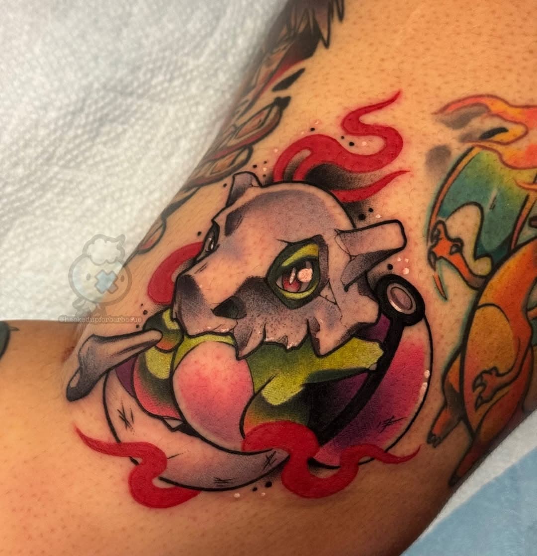 Shiny cubone today next to some other healed stuff I did 🌈 
.
.
.
#cubone#pokemon#pokemontattoo#pokemongo#animetattoos#kawaiitattoos