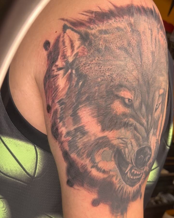 #coverup for my buddy @coachgus91 I’m excited to see where we go next with this arm. DM or call/text 5203001170 to set up your tattoo appointment.

#tattoo #tucsontattoo #tucsontattooartist #wolf #wolftattoo #tattoocoverup #flashpointtucson #flashpoint #fkirons #exotattoomachine #dynamic #dynamicink