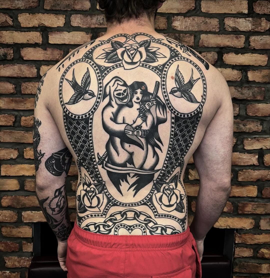 Healed back piece done with @radiantcolorsink