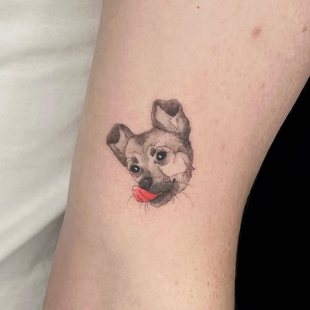 Минималистичный рисунок по фото 🐶

#pettattoo #dogtattoo #dogportraittattoo #minitattoo #microtattoo #sketchtattoo