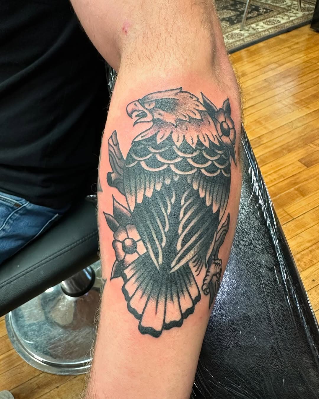 Trad eagle. Any day with a traditional style tattoo is a good day.
.
.
.
.
Appointments available
Text 641-990-2544
Call 641-522-7171 to book

.
.
.
.
.
.
#tattoo #tattoos #traditionaltattoo #eagle #eagletattoo  #blackandgreytattoo #neotrad #neotraditionaltattoo #brooklyn #iowa #iowatattooartist #iowatattoo #broadsttattoo_ia