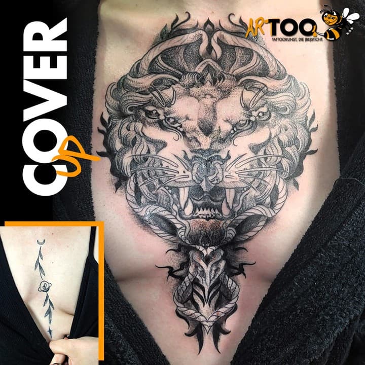 Cover-Up, entworfen und gestochen von Gina
#arttoo #arttoostudio #tattoo #tattoostudio #tattoofürth #fürthtattoo #tättowiererin #femaletattooartist #coverup #coveruptattoo #blackngrey #blackngreytattoo #lion #liontattoo #blackwork #blackworktattoo #peppershading