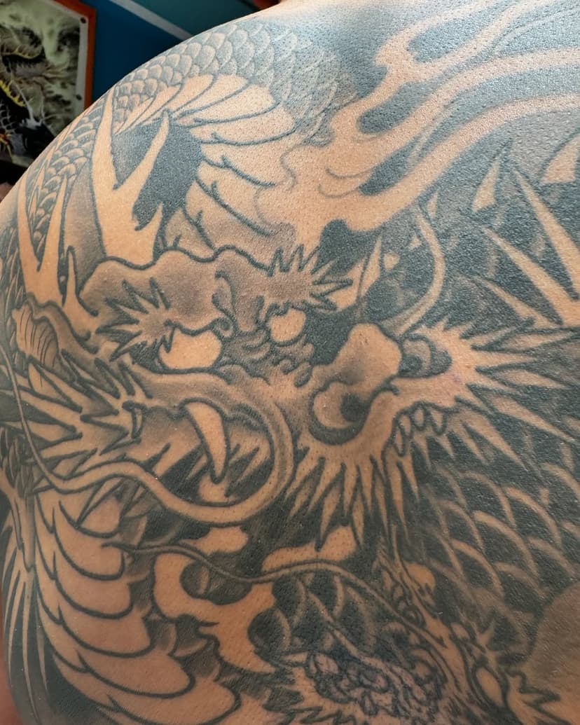 Great customers……Thankyou Ersan.  #checkerdemontattoos #lukeatkinson #dragontattoo #stuttgarttattoo #tattoostuttgart #japanesetattoo #irezumi #horimono #germanytattooers @checkerdemontat2