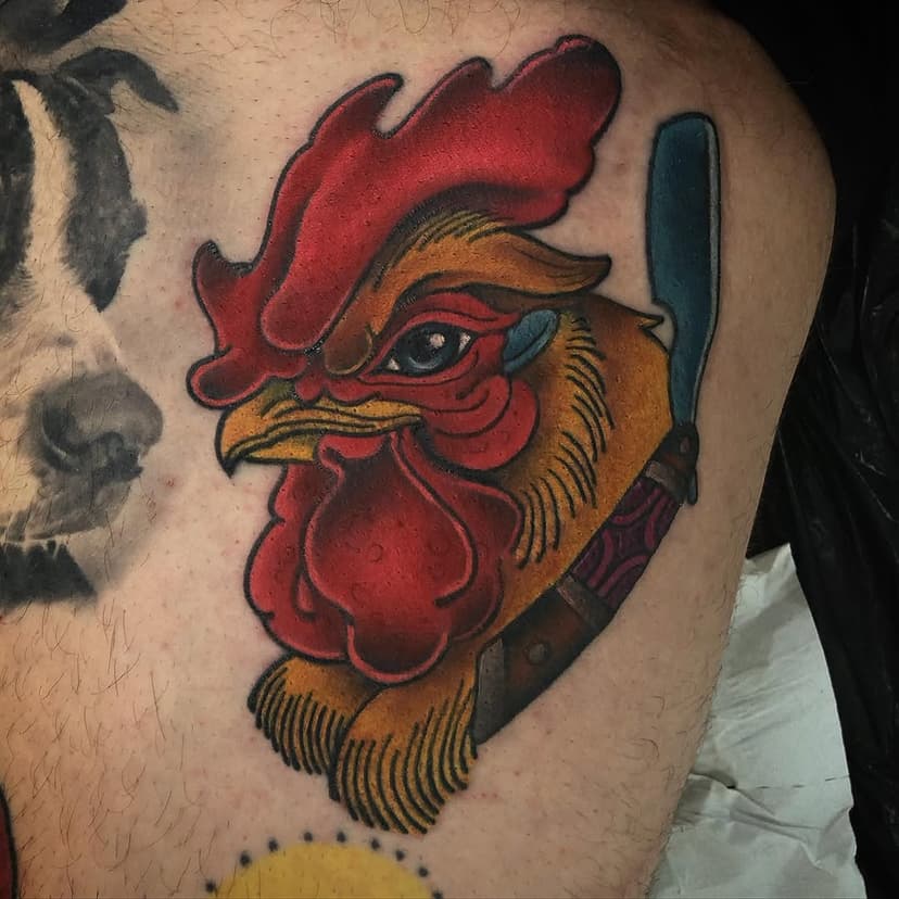 #ink #inked #rooster #traditionaltattoo #colortattoo