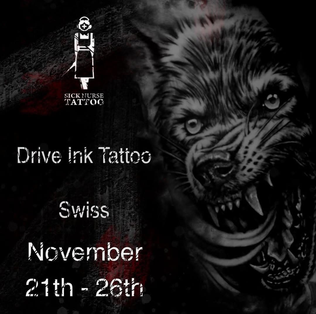 Swiss! I will be again at @driveinktattoo for the last time this year! 
I have time for a couple of small tattoos on 24 an 25th ! 

 See U there!