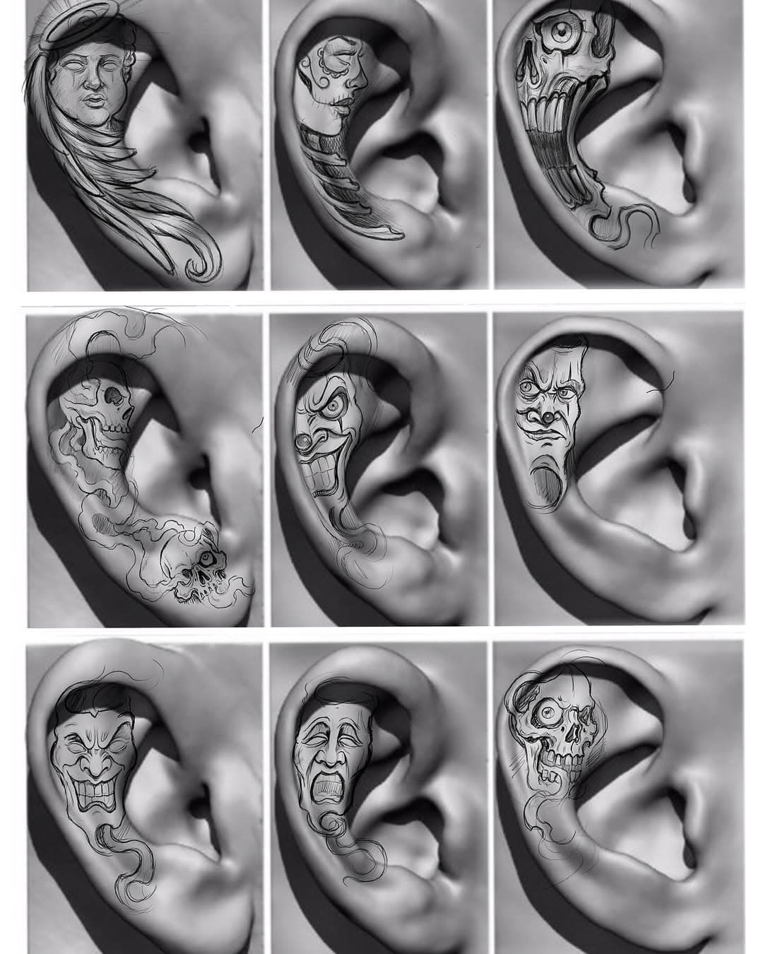 • EAR TATTSSSS • who’s up for a dope ear piece!! Dm for info, and let’s make it happen 🫡 #marvinyorks #tattoos @marvin_yorks_studios SWIPE ⬅️ to see some more