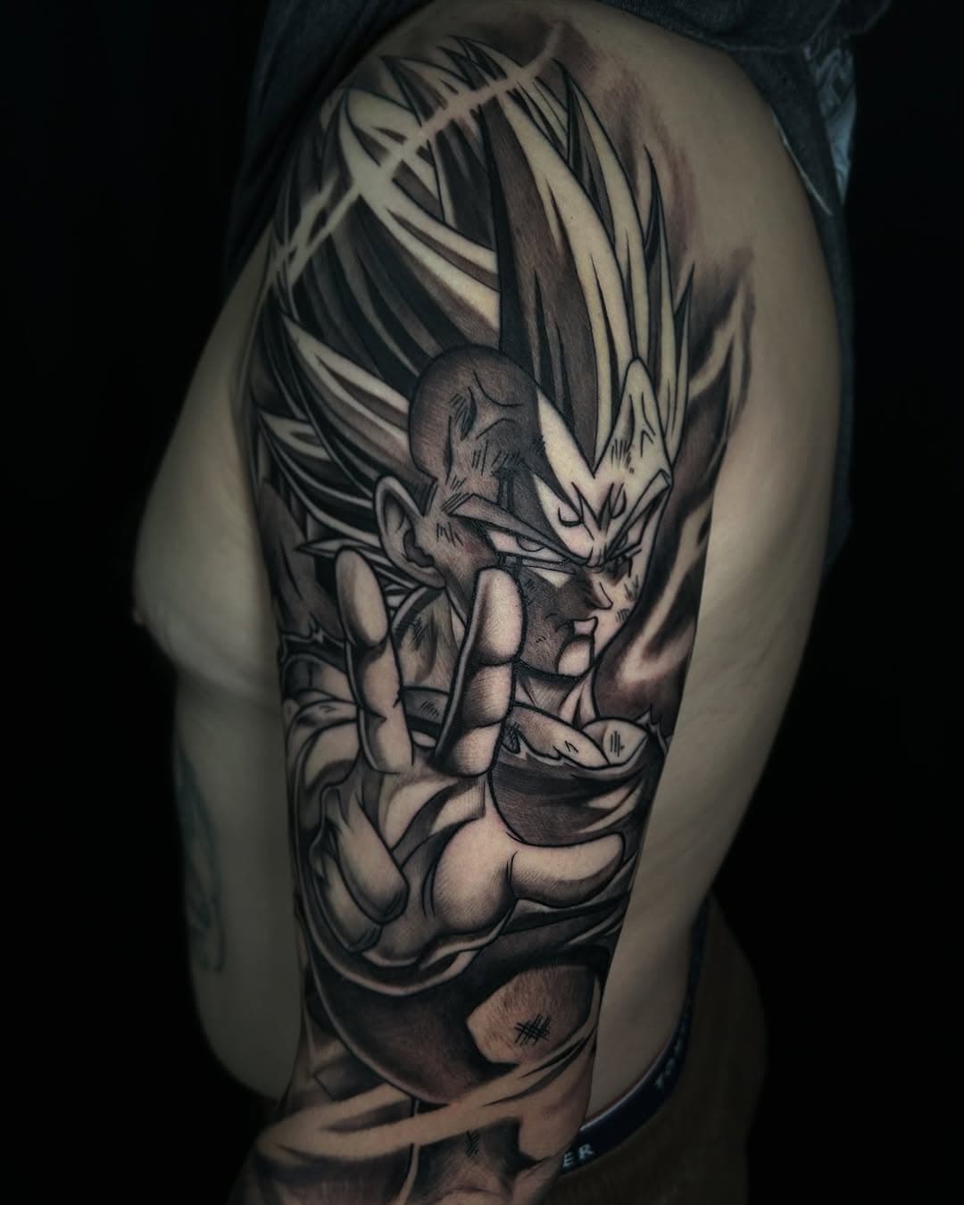 𝓜ajin Vegeta ⚡️parte de la manga de mi amigo @erbarreda89 agendando últimos turnos de Noviembre y Diciembre 📍PVR/CDMX @purpuratatuajes @losgallonegro