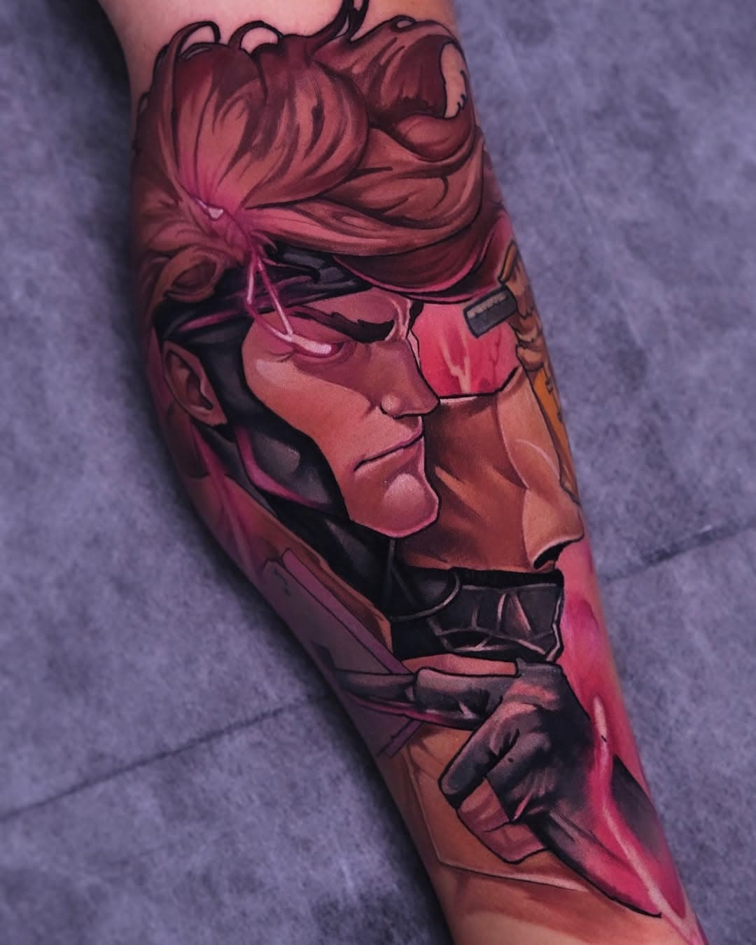 Gambit. X-men. Done with @radiantcolorsink @hustlebutterdeluxe @vladbladirons #xmen #xmenapocalypse #gambit #xmen97 #neotraditional #neotraditionaltattoo #xmantattoo #comics #comicstattoo #comicsxm #xmenmovies #xmencomics #xmengambit #xmengambitandrogue #xmenedit #xmencosplay #xmenfanart