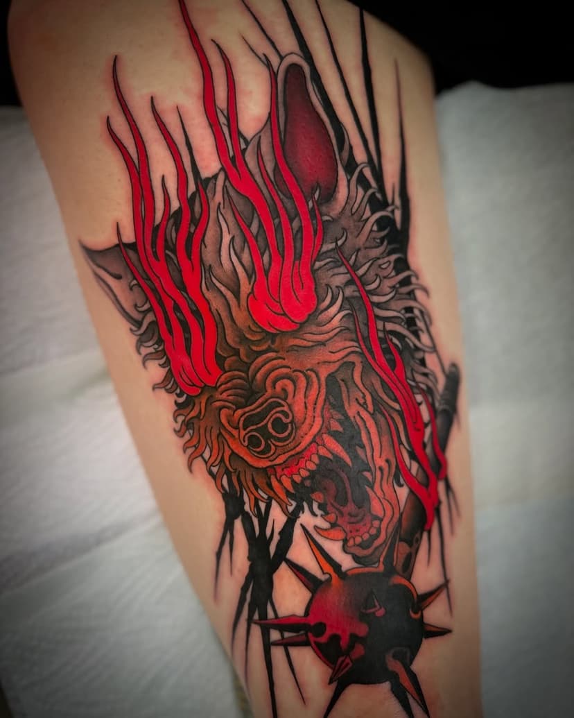 Straight out of my flashes into @deepinsideyourmind s leg ❤️🔥 and we got the BEST OF SHOW at @dentelleink 🥳🥳🥳🥳🙏🏻 extremely happy and honoured with this one! She gave me freedom and bravery to work perfectly 🫶🏻🙏🏻thanks!
👉🏻Swipe for video and details

NEXT TRIPS: 2024 Helsinki 🇫🇮 Menton 🇫🇷 Aalst 🇧🇪 Ghent 🇧🇪 
2025 to be announced sooooooon ❤️🔥

DM FOR BOOKINGS/waiting list and Info

-
-
 #neotraditional #neotraditionaltattoo #besttattoos #TAOT #photooftheday #art #beautiful #instadaily #darkartists  #london #asatru #medieval #medievaltattoo #blackwork #bergen #aalst #london #ghent #gothenburg #berlin #roma #helsinki #vienna  #alençon #Trondheim #wolf #wolftattoo #wolves #hardcore