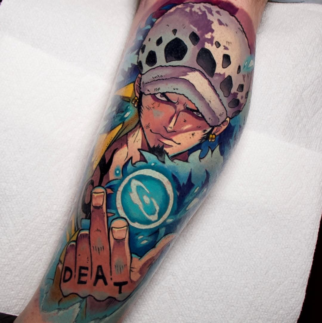 🔵 Trafalgar Law 🔵 I have a NEED to do more One Piece characters. This is your first warning. DONT FORGET MY BOOKS ARE OPEN RIGHT NOW💙

made with the best: @allegoryink @crybabytattooproducts @creamtattoosupply 
.
.
.
.
.
.
#anime #animetattoo #manga #mangatattoo #onepiece #shonenejump #crunchyroll