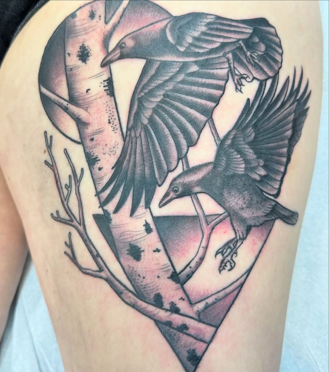 Crows and birch trees….
Made @westseattletattoos 
Adam@adamfoxtattoo.com