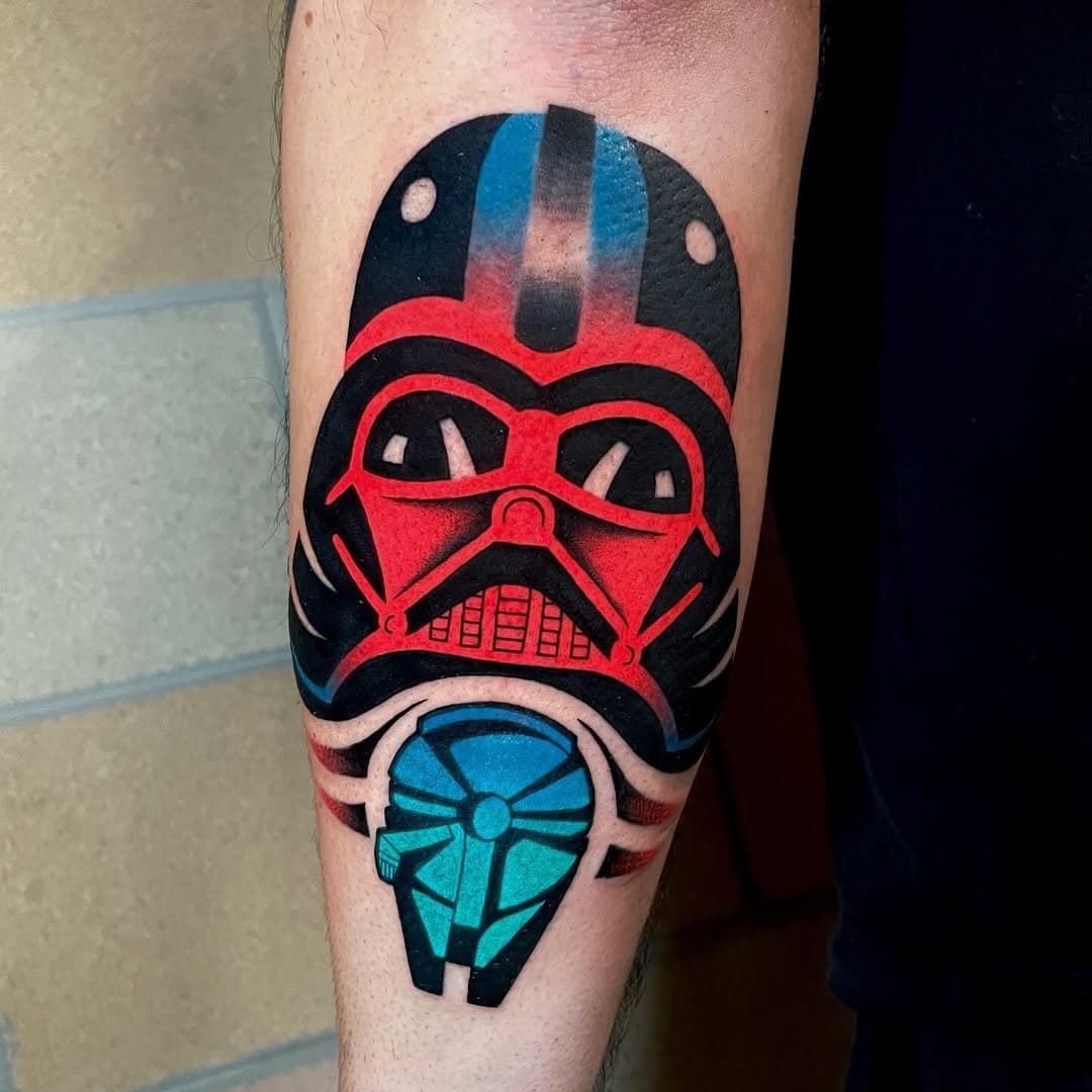 . A Star Wars tribute .
. @tattooweekendchiuduno , @cellardoor_tattoostudio .
.
.
. Grazie Gabriele! .
. #starwars #darthvader  #newschooltattoo #TAOT #stencilstuff #tattoosnob #tattooistartmag #tttswrlds #eternalink #tattoo #tatuaggio #tatuaje #amazingtattoo #dworldofink #inked #instatattoo #tattoooftheday #besttattoo #inkedup #tattoolover #thebesttattooartists #tattoocommunity #inkaddict #italiantattooartist #inkerland #tattoodo #TTTpublishing #wtt #txttoo #thinkbeforeuink