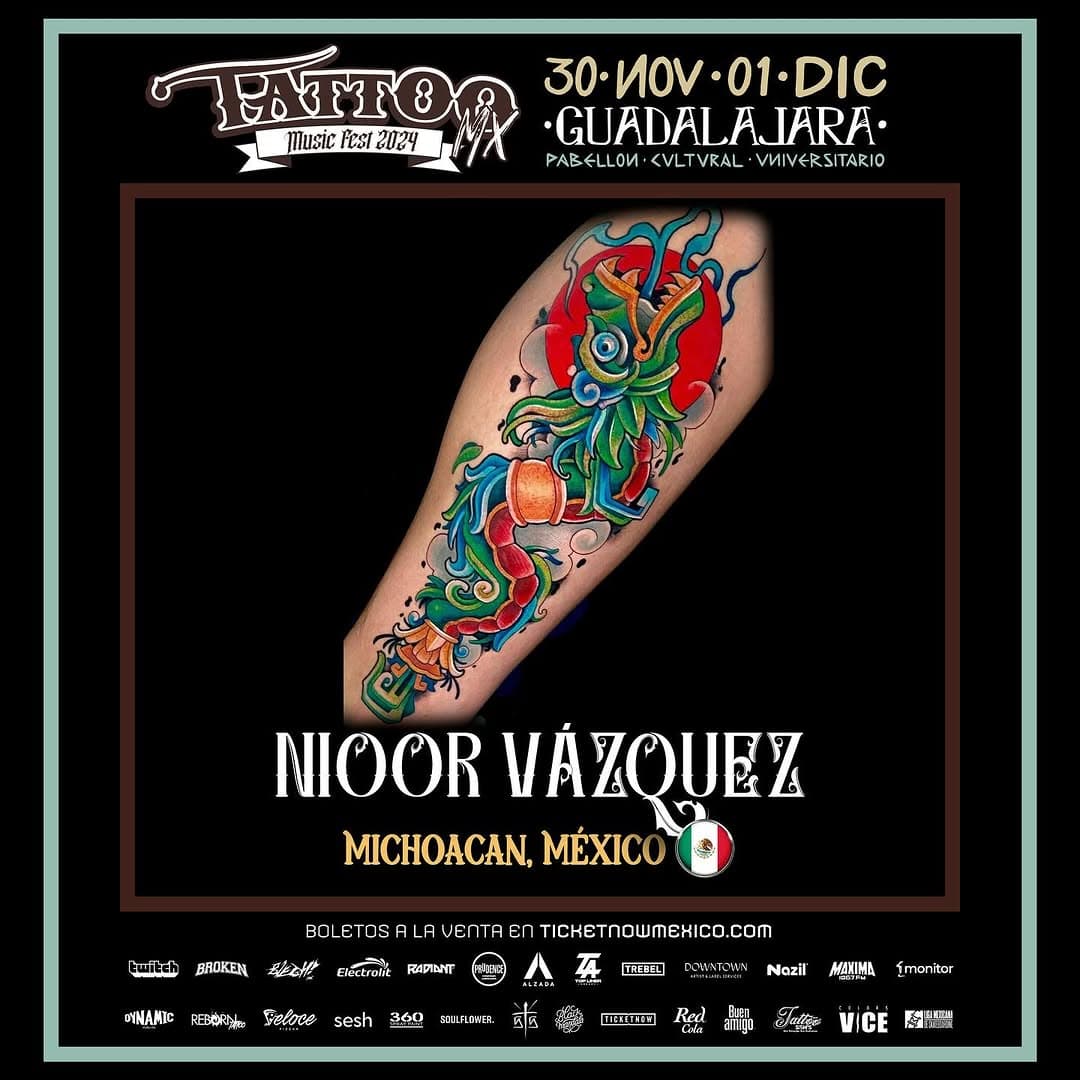 Bienvenido @nioor_vazquez de Michoacán, México 🇲🇽 a la 3ra edición #TattooMusicFestMx2024 🤘🏻🔥

Nos vemos el Sábado 30 de Noviembre y Domingo 01 de Diciembre en #Guadalajara 👀
📍 Pabellón Cultural Universitario @pabellon.ccu 

Compra tus boletos ahora en @ticketnowmexico
Entrada General por día $480 más cargo x servicio

*Recuerda contactar al artista para cotizar tu tatuaje*

#TattooMusicFestMx #TMFMX24 #TMFMX #TMF