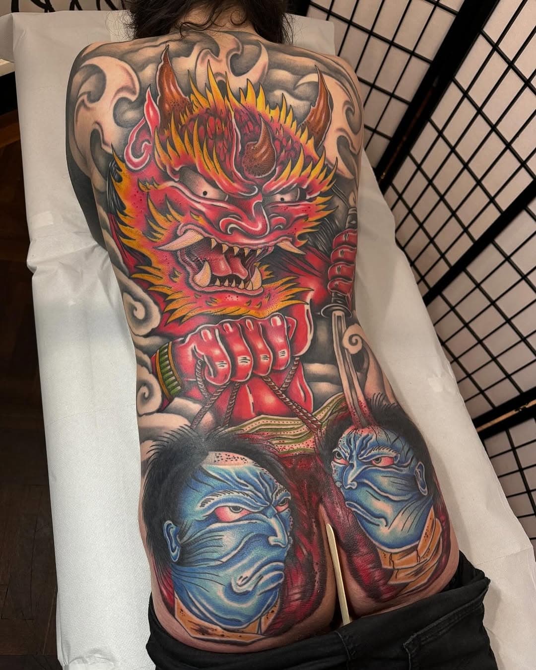 And we are complete! 6 sessions over 7 months to create this full Japanese backpiece, loved creating this absolute chaos! Great commitment and power from my customer for this one, Thankyou dude! Thanks for looking, Ben x @sullenclothing @sullenfamily @barber_dts @killerinktattoo @irezumiartist @japanese.ink #tattoo #tattooart #tattooartist #tattoocollective #uktta #art #artwork #artcollective #artist #sullenclothing #artdriven #japanese #irezumi #tebori #japaneseart #japanesetattoo #japanesetattooart #irezumicollective #oni #namakubi #irezumiartist #backpiece #backtattoo #blackandgrey #blackandgreytattoo #essextattoo #uktattoo