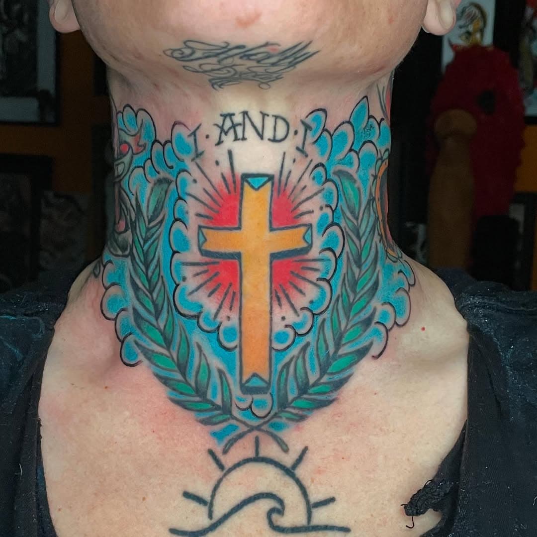 #background #clouds #lunapigment #landl #cross #traditionaltattoo #americantraditional #americantraditionaltattoo #dallas #goodcleanfun #believer #blueclouds #texastattoo #blackclawneedle