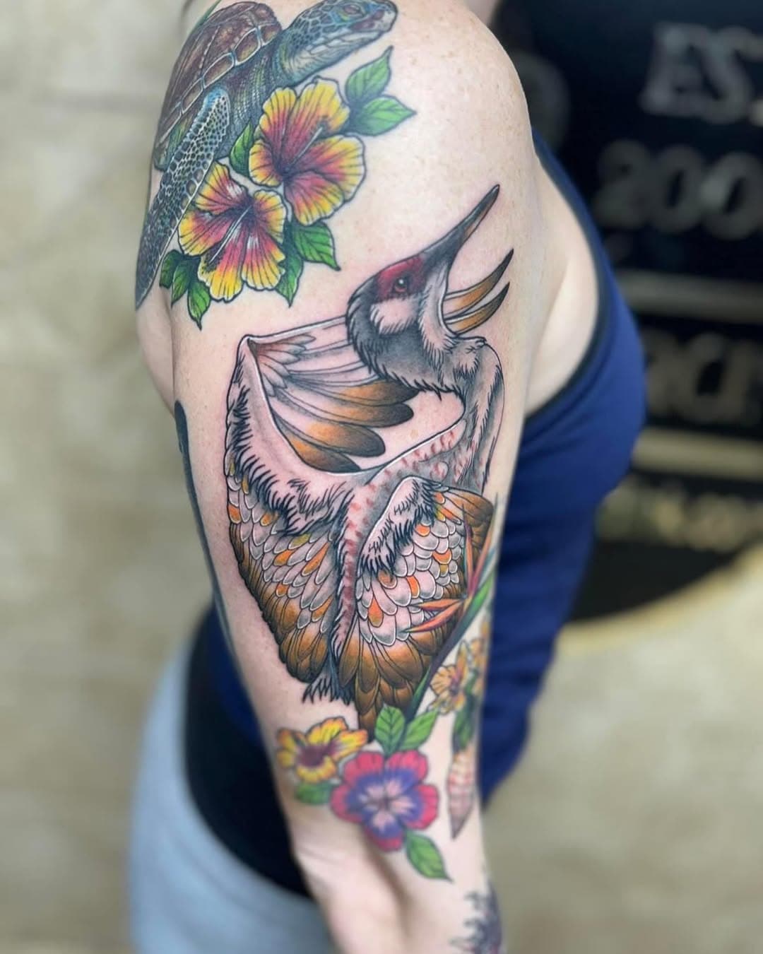 Sandhill Crane done today by @slingingserpents on a full ocean sleeve in progress.
For bookings ☎️ 843.445.9988

#dr_ink #tattoos #myrtlebeach #southcarolina #tattooartist #tattooshop #art #love #insta #instagood #supportgoodtattooing #guyswithtattoos #girlswithtattoos #photography #ccu #coastalcarolina #coastalcarolinauniversity #tattoooftheday #ink #inked #photooftheday #tattooideas #colortattoos #traditionaltattoo #neotraditionaltattoo #blackandgreytattoos #nofilter #finelinetattoo #conway