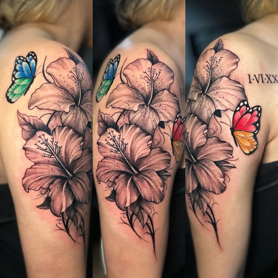 Had some fun with this #tattoo #lily #butterfly #autism #twins #fyp #fypシ #whynot #yonkers #hardknoxtattoo #ericrichardz #inkheadz #914 #armtattoo