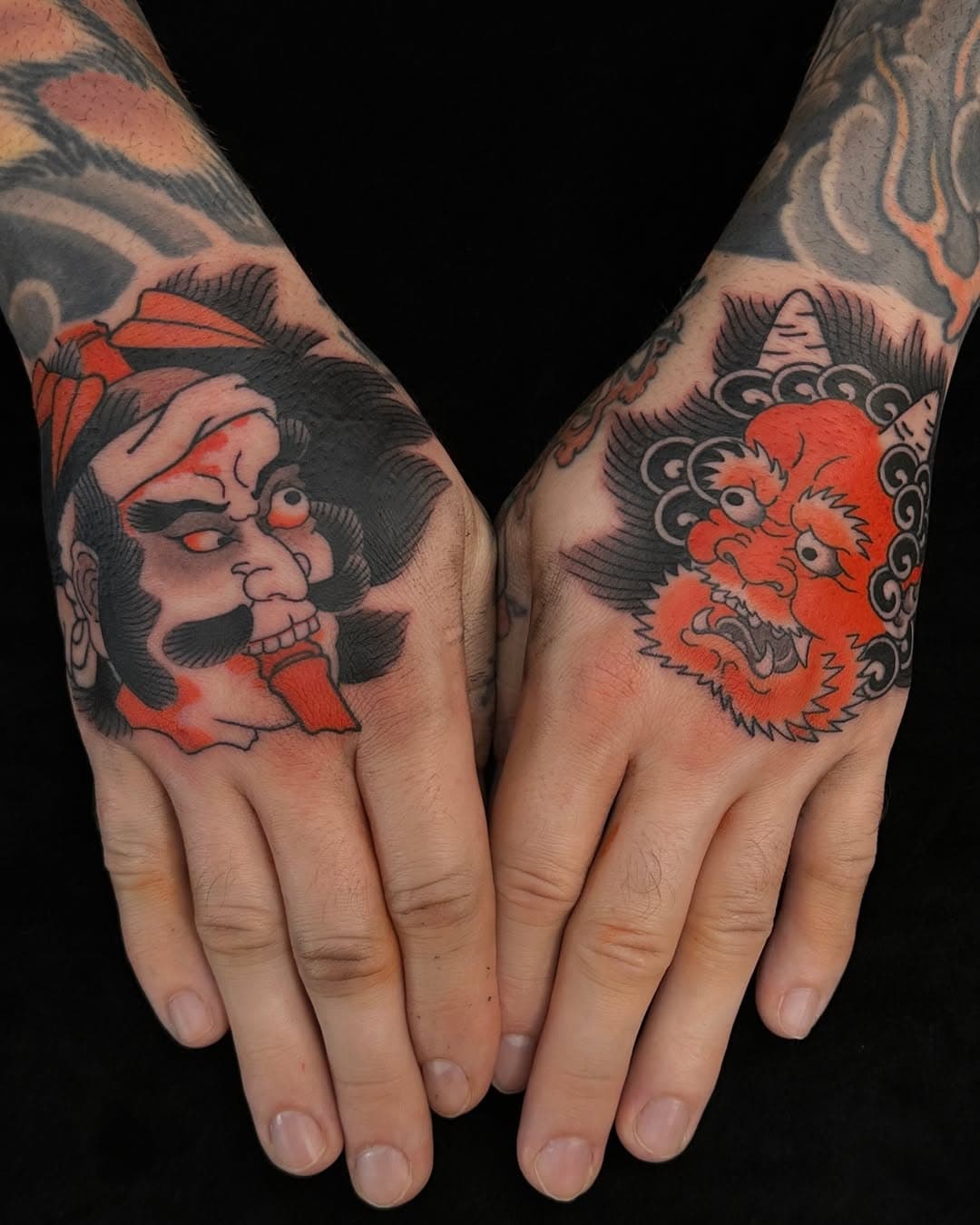 Namakubi v Oni hands tattooed yesterday