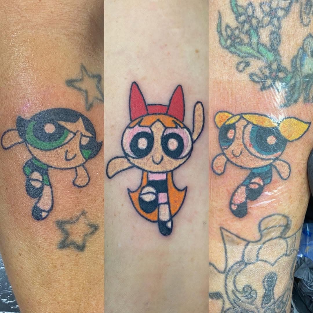 Little Power Puff Girls tattoos I did the other day